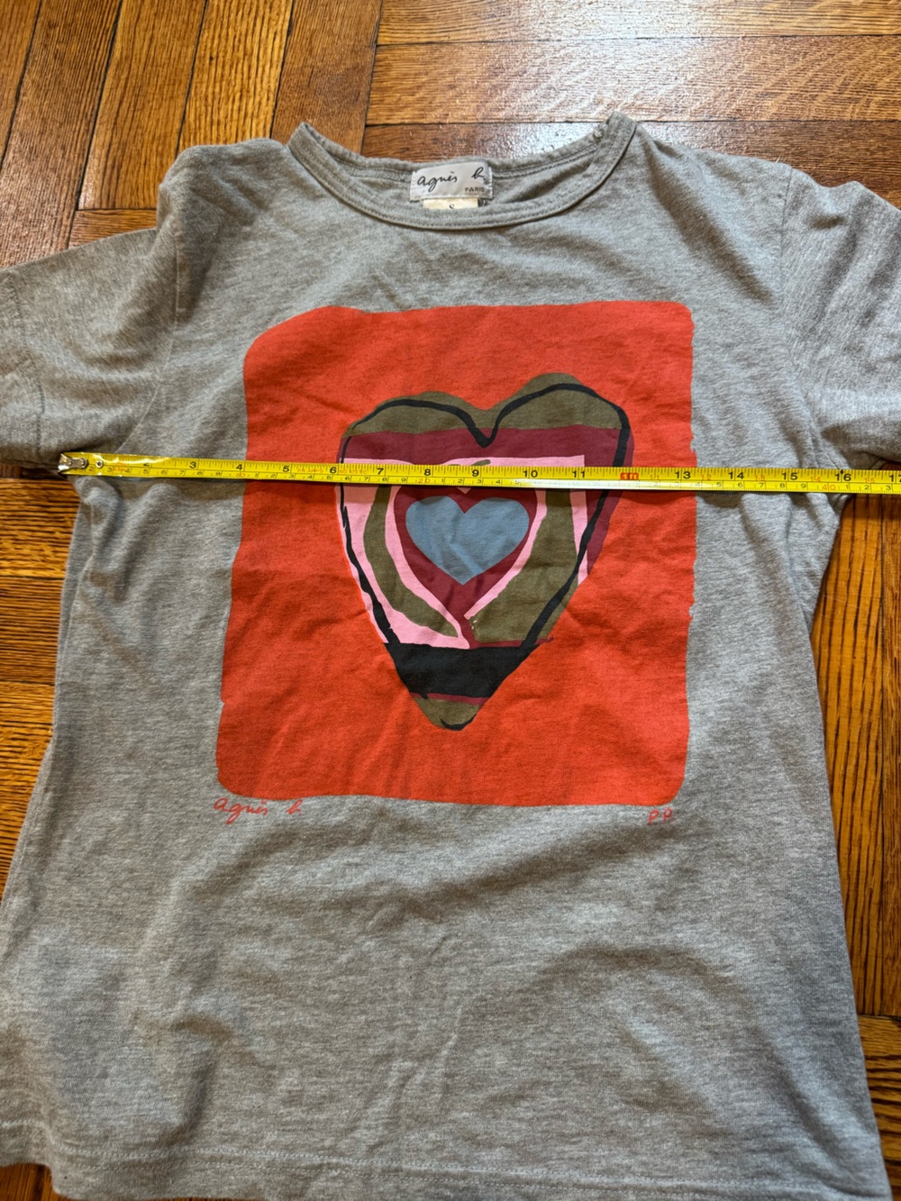 agnes b. p.p abstract heart print tshirt perfect condition rare - Picture 8 of 8